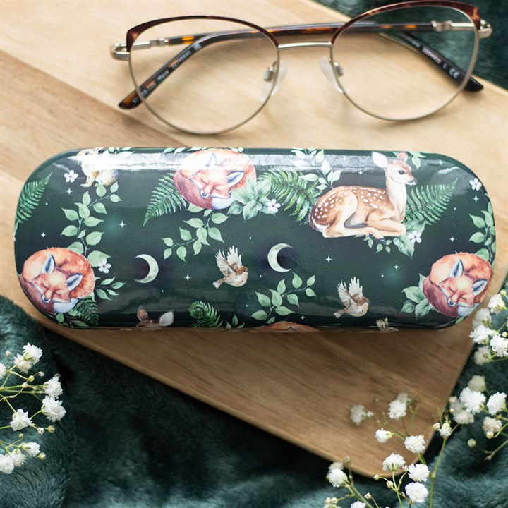 Fawn and Friends Forest Print Glasses Case Gift for Readers Nature Fox Lovers