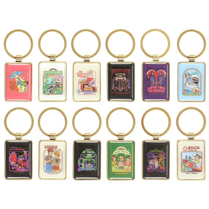 Steven Rhodes Design Keyrings Dark Humour Funny Alternative Gift Retro Rude Crude