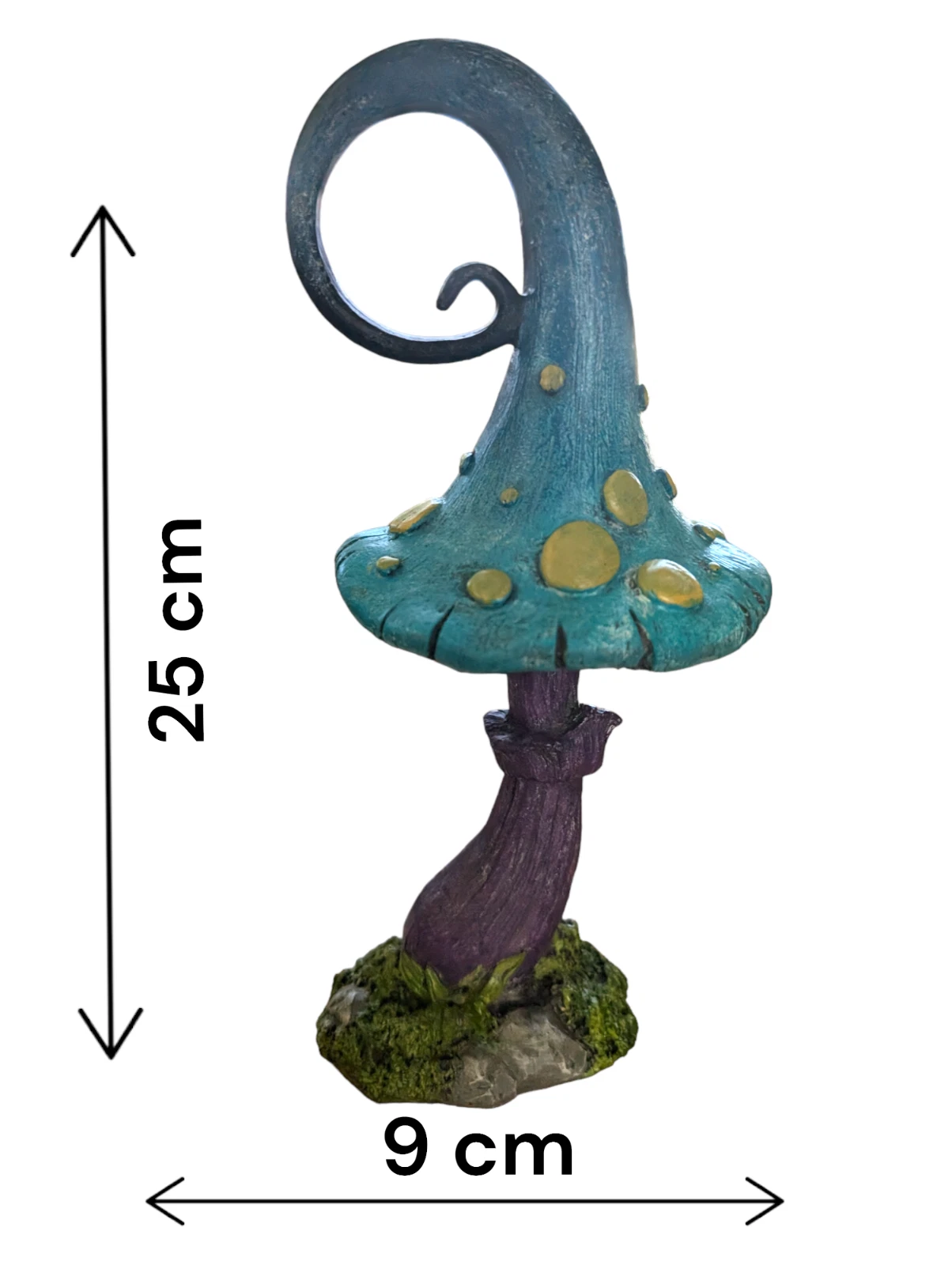 Teal Mystical Toadstool Garden Ornament - Fairy Garden - Mushroom - Forager gift