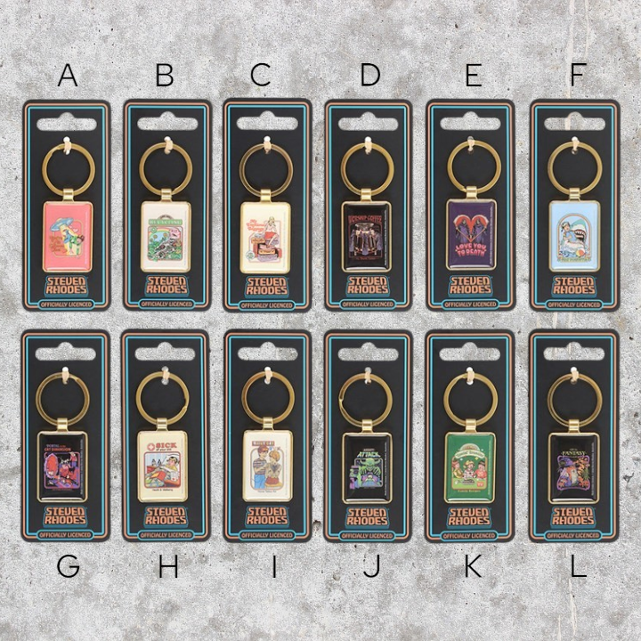 Steven Rhodes Design Keyrings Dark Humour Funny Alternative Gift Retro Rude Crude