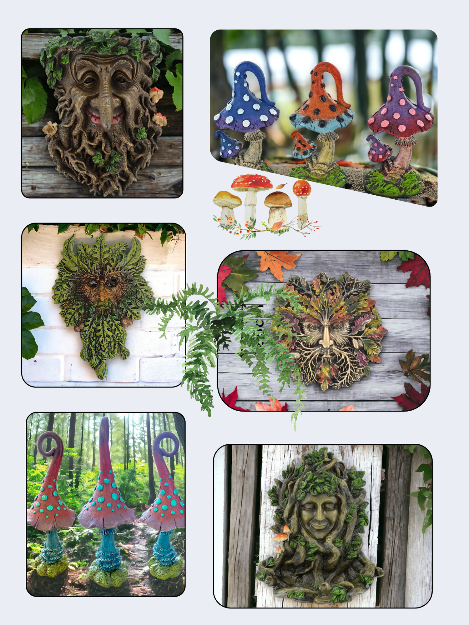 Green Men & Toadstool Home Decor