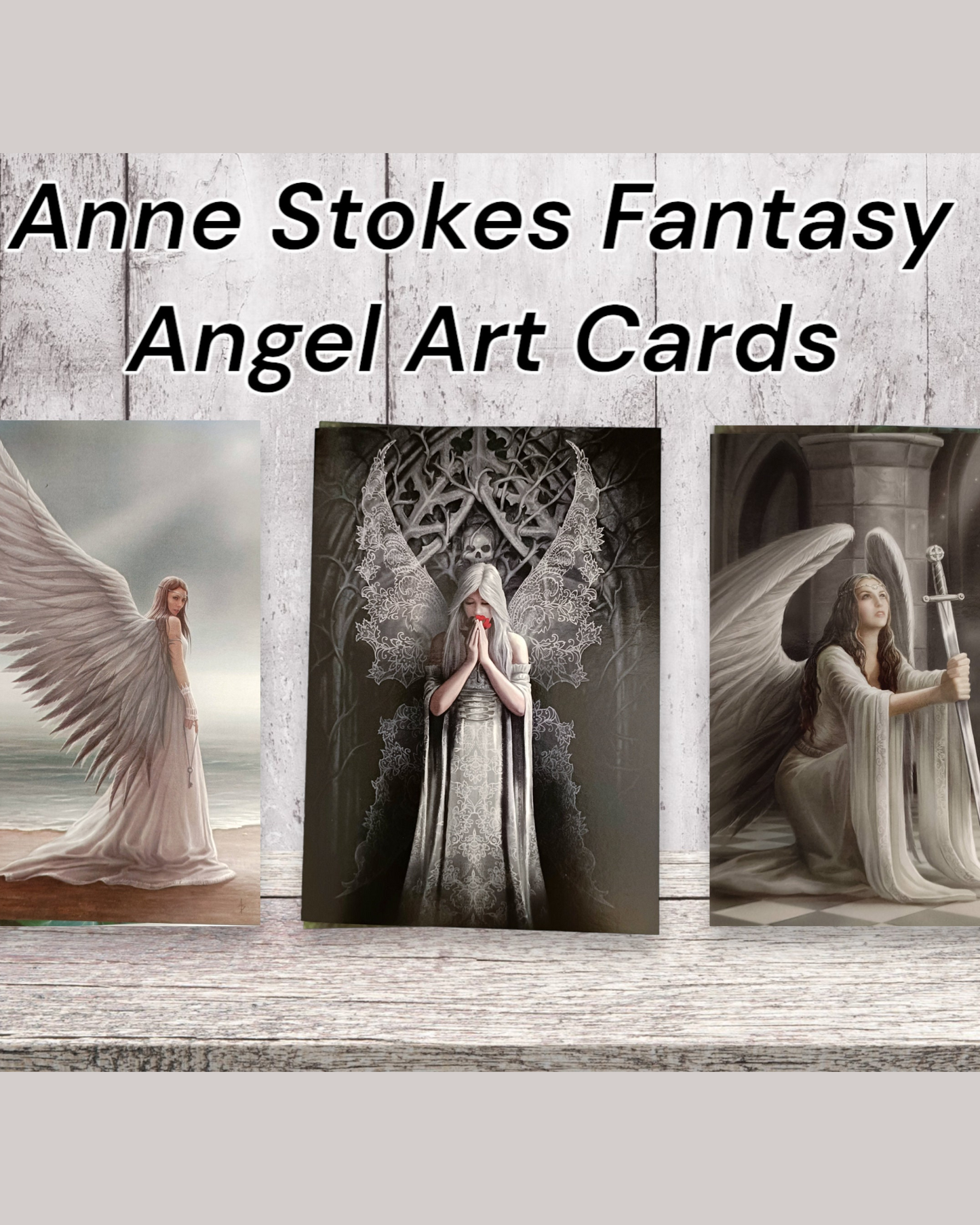 Gothic Fantasy Angel Greeting Cards by Anne Stokes