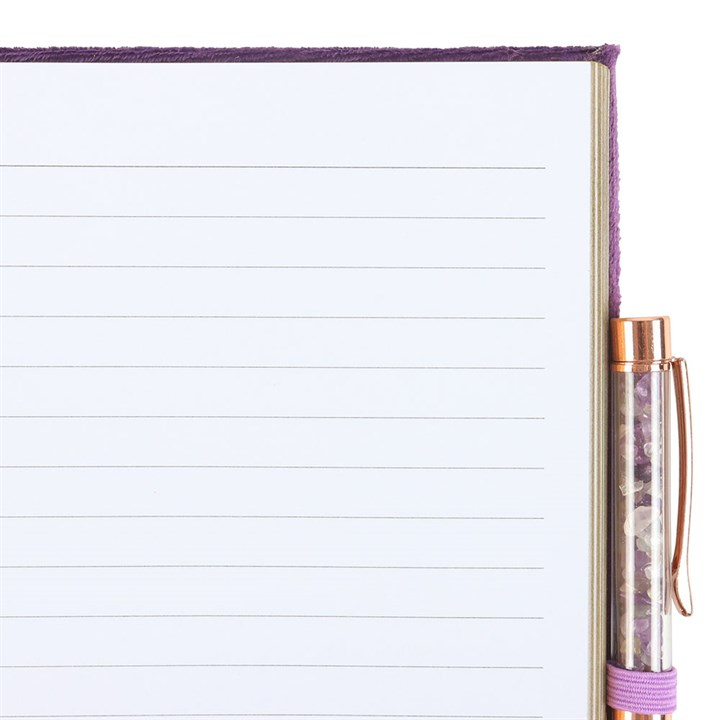Book of Spells Journal with Amethyst Crystal Pen Witchy Gift Pagan Notebook