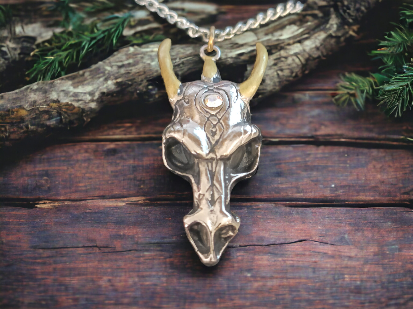 Dragon Skull Pendant Gift Boxed by Galraedia