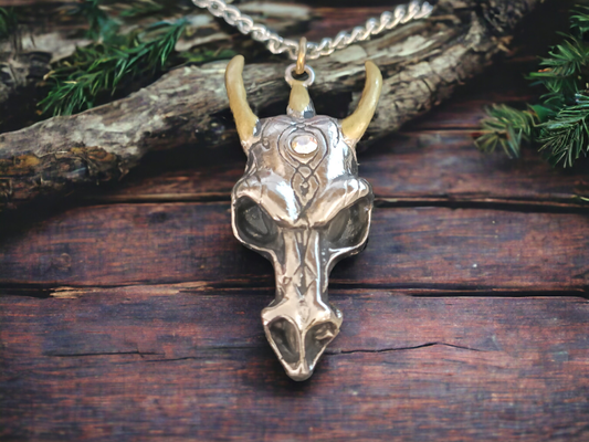 Dragon Skull Pendant Gift Boxed by Galraedia