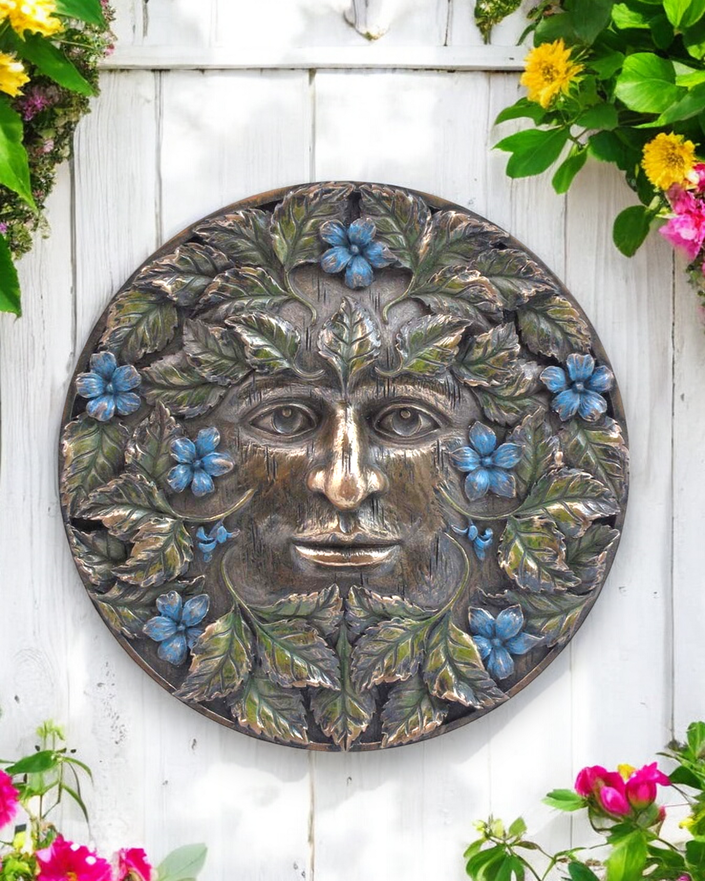 Bronzed Tree Spirit Wall Plaques Beltane Midsummer Autumn Winter