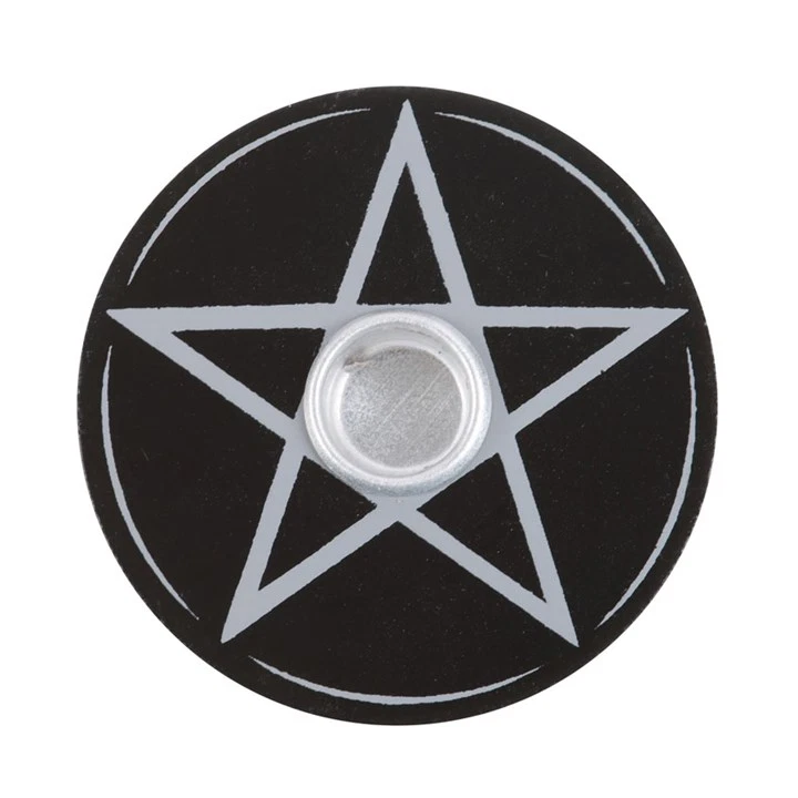 Round Pentagram Spell Candle Holder, Magic Wicca Witchcraft Altar Pagan Witchy