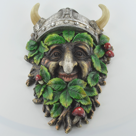 Enorki Viking Large Greenman wall plaque for garden or home.