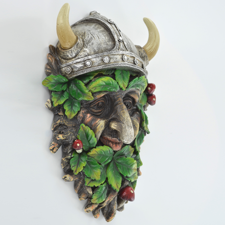 Enorki Viking Large Greenman wall plaque for garden or home.