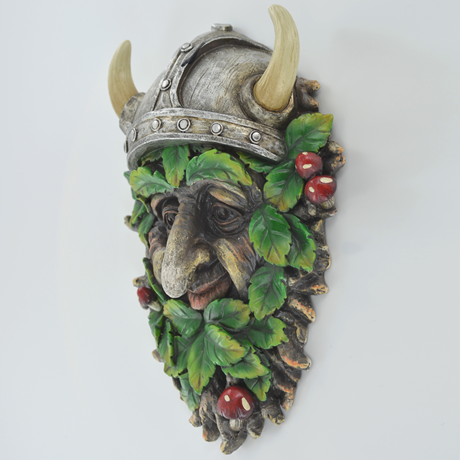 Enorki Viking Large Greenman wall plaque for garden or home.