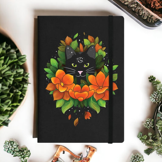 Luna kitty black cat notebook - hardback - lined - mystical kitty - Witchy gift - Alternative.