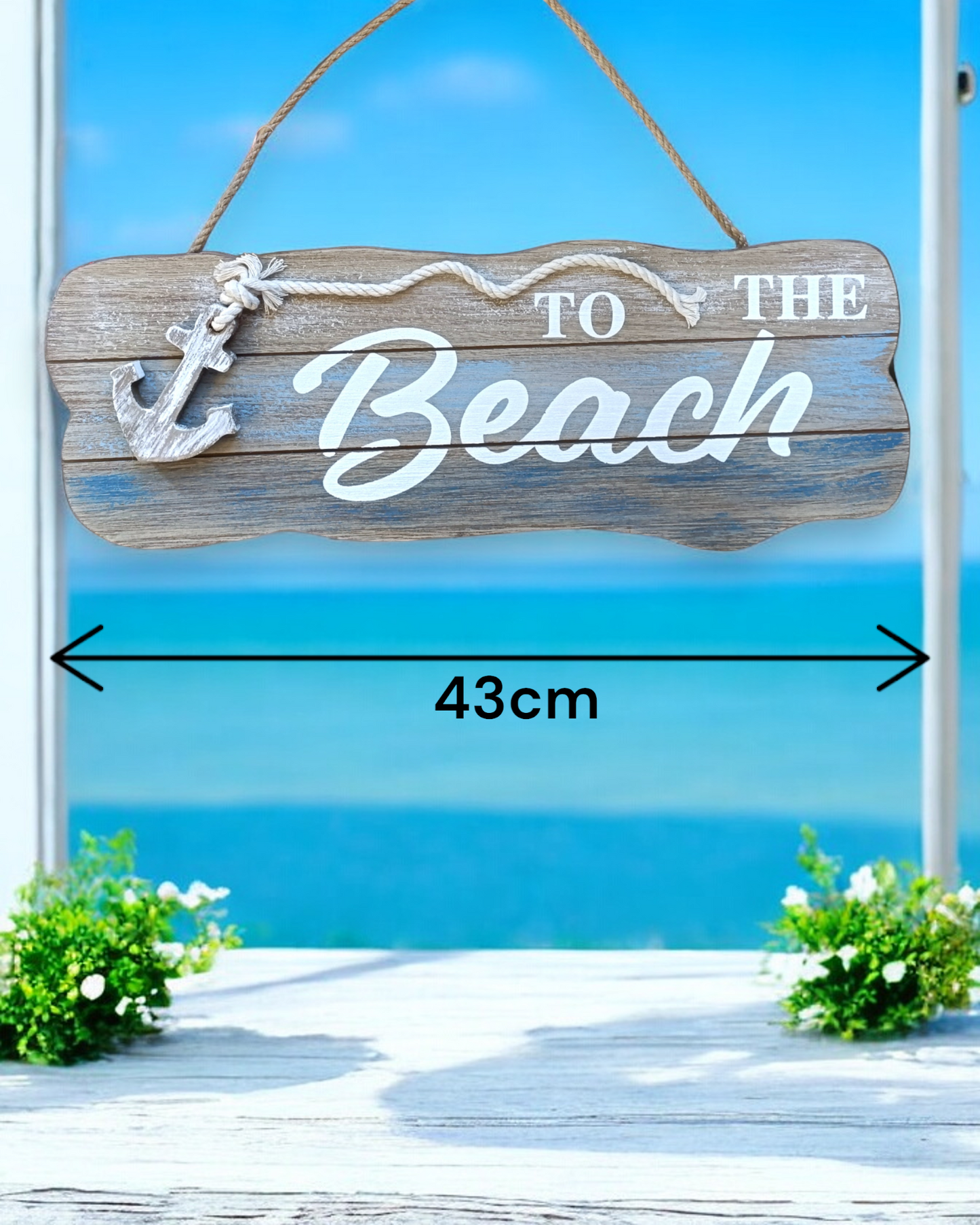 To The Beach Rustic Driftwood Style Sign