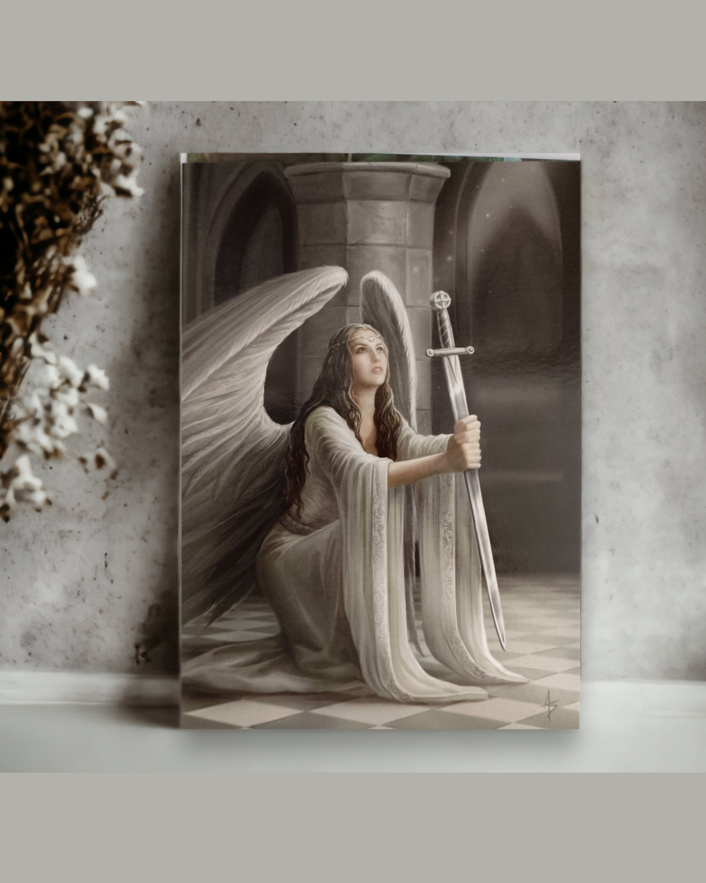 Gothic Fantasy Angel Greeting Cards by Anne Stokes