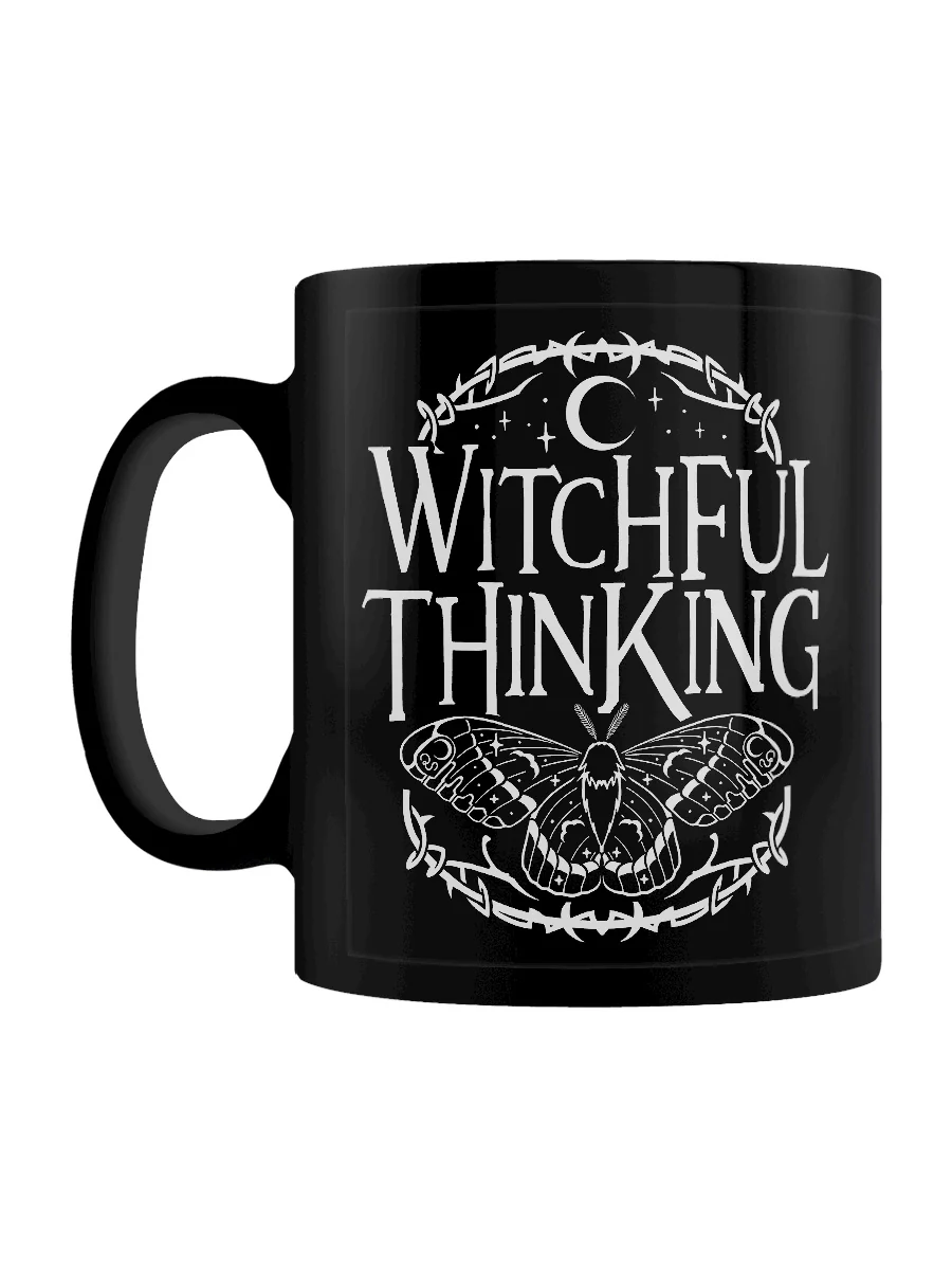 Witchful Thinking Black Mug Tea Coffee Alternative Pagan Nature Gift Luna Moth