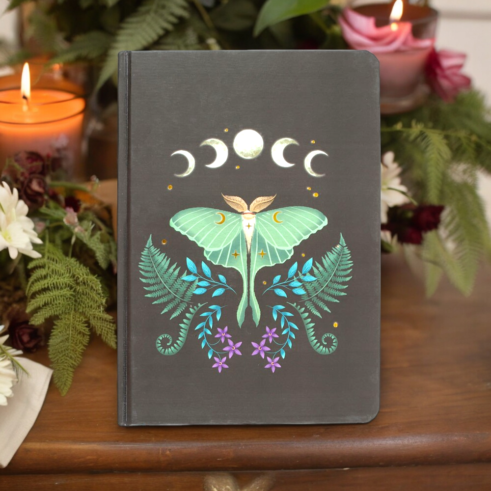 Luna Moth Hardback A5 Lined Notebook