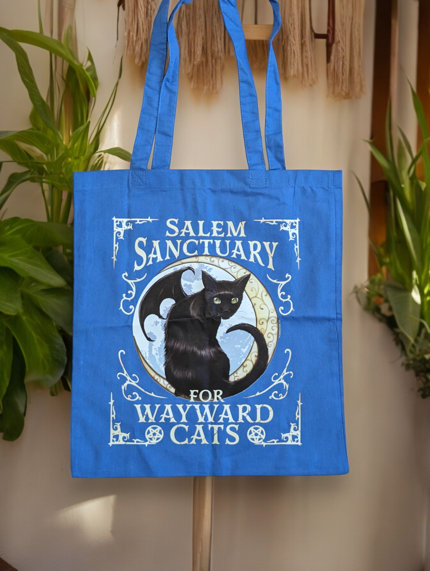 Salem Sanctuary for Wayward Cats Tote Bag Blue