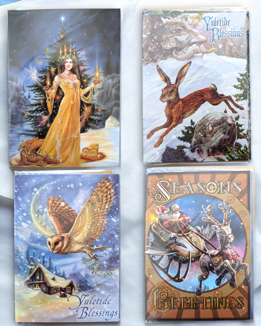 Yule Blessings Christmas Greeting Cards Fantasy Art Briar and Anne Stokes