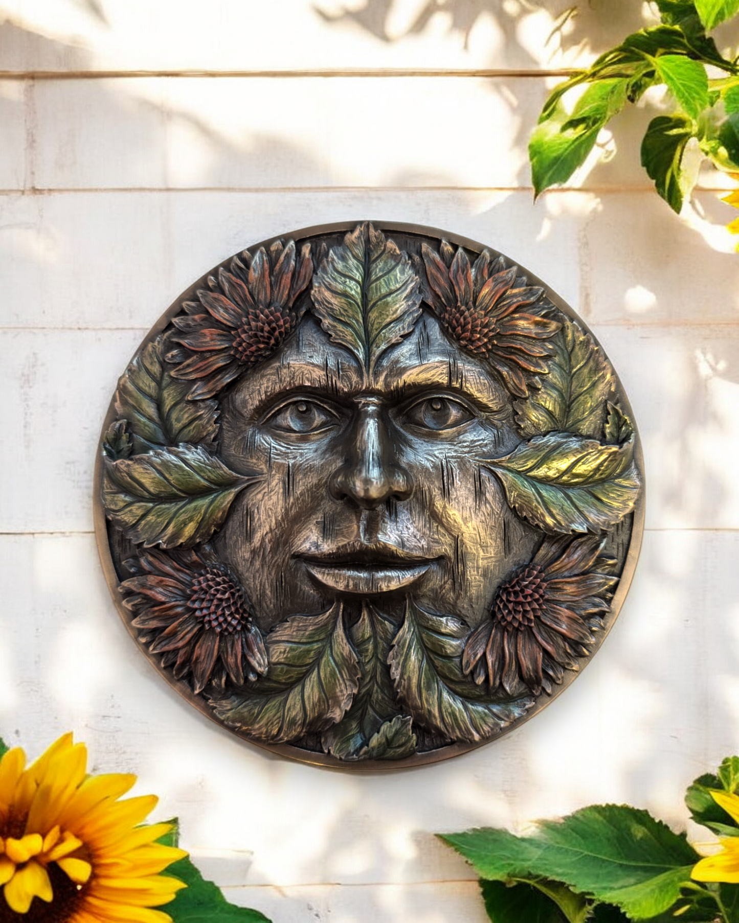 Bronzed Tree Spirit Wall Plaques Beltane Midsummer Autumn Winter