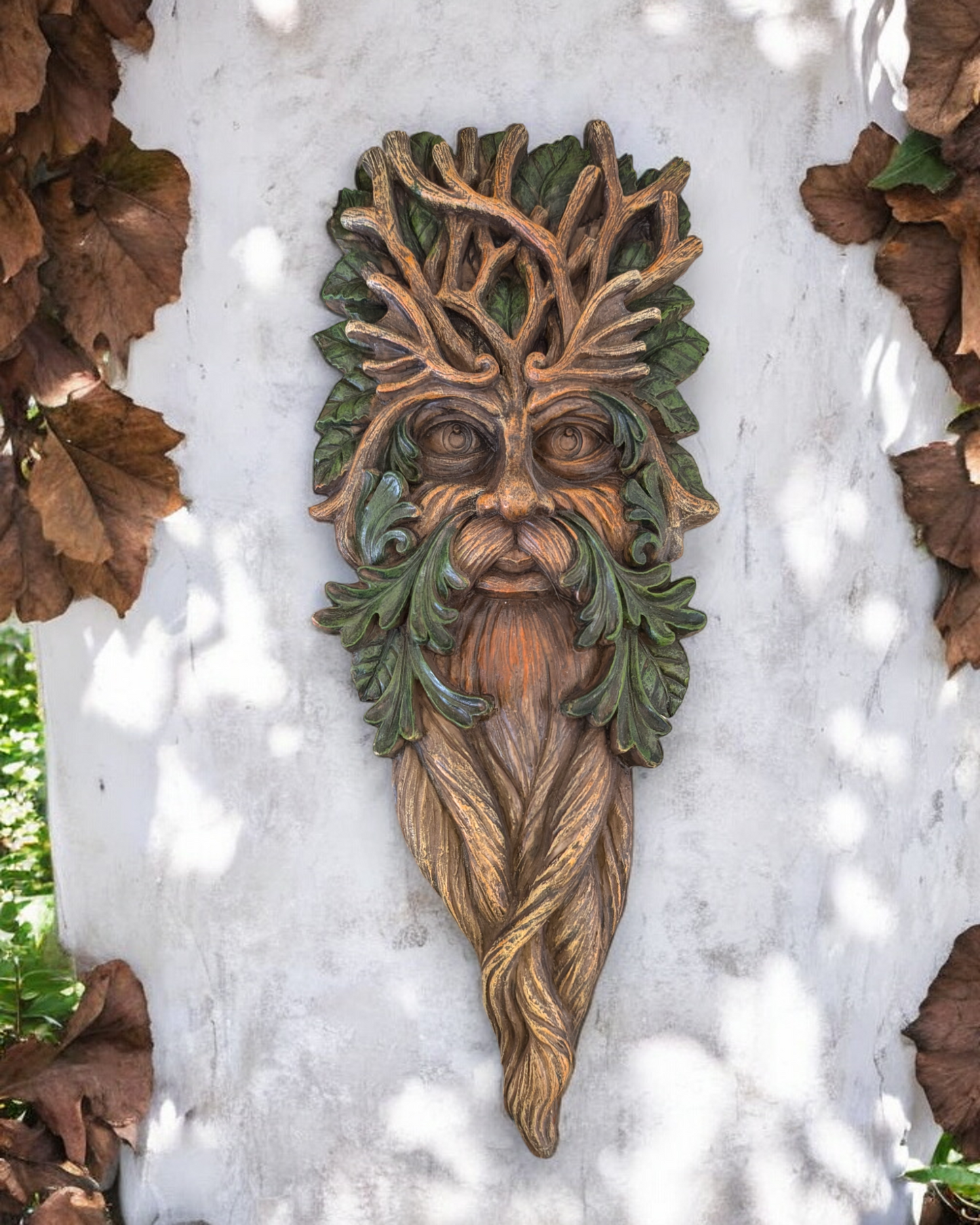 Large 42cm Green Man Tree Ent Wall Plaque Man of Woods