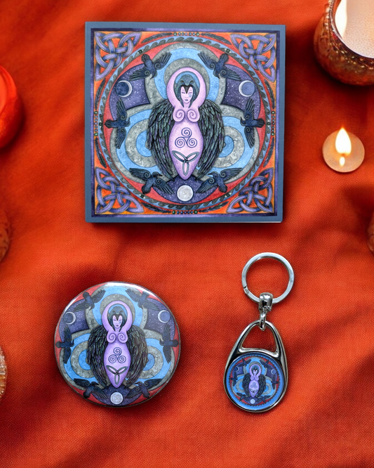 Morrighan Mandala - Fantasy Art Card, Keyring or Mirror - Esther Remmington