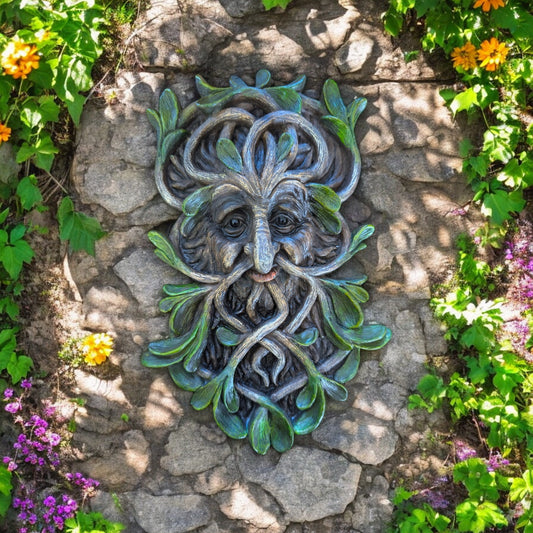 Large Greenman Garden wall plaque or pagan decor