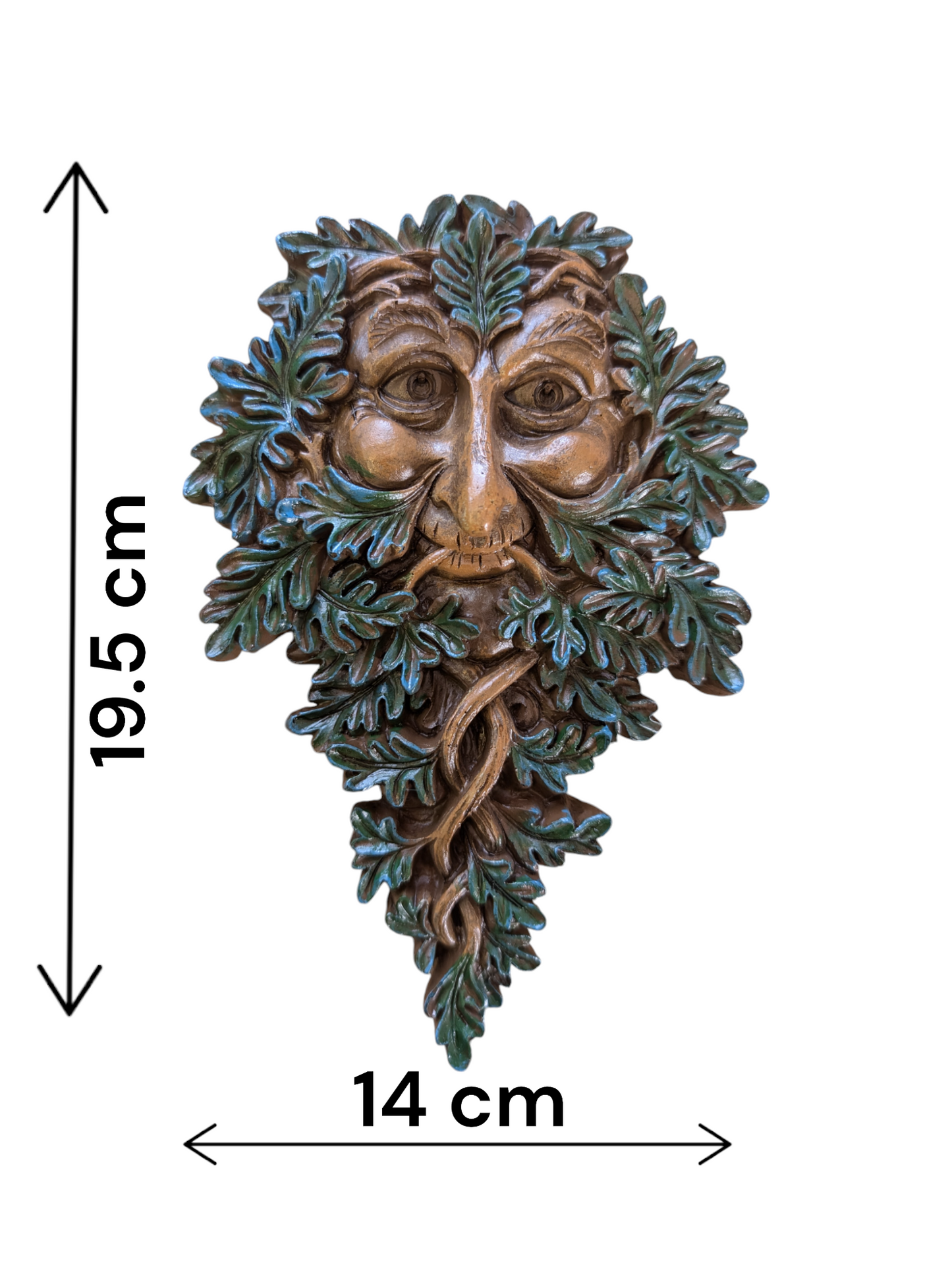 Twisty beard wise Greenman wall plaque or garden decor