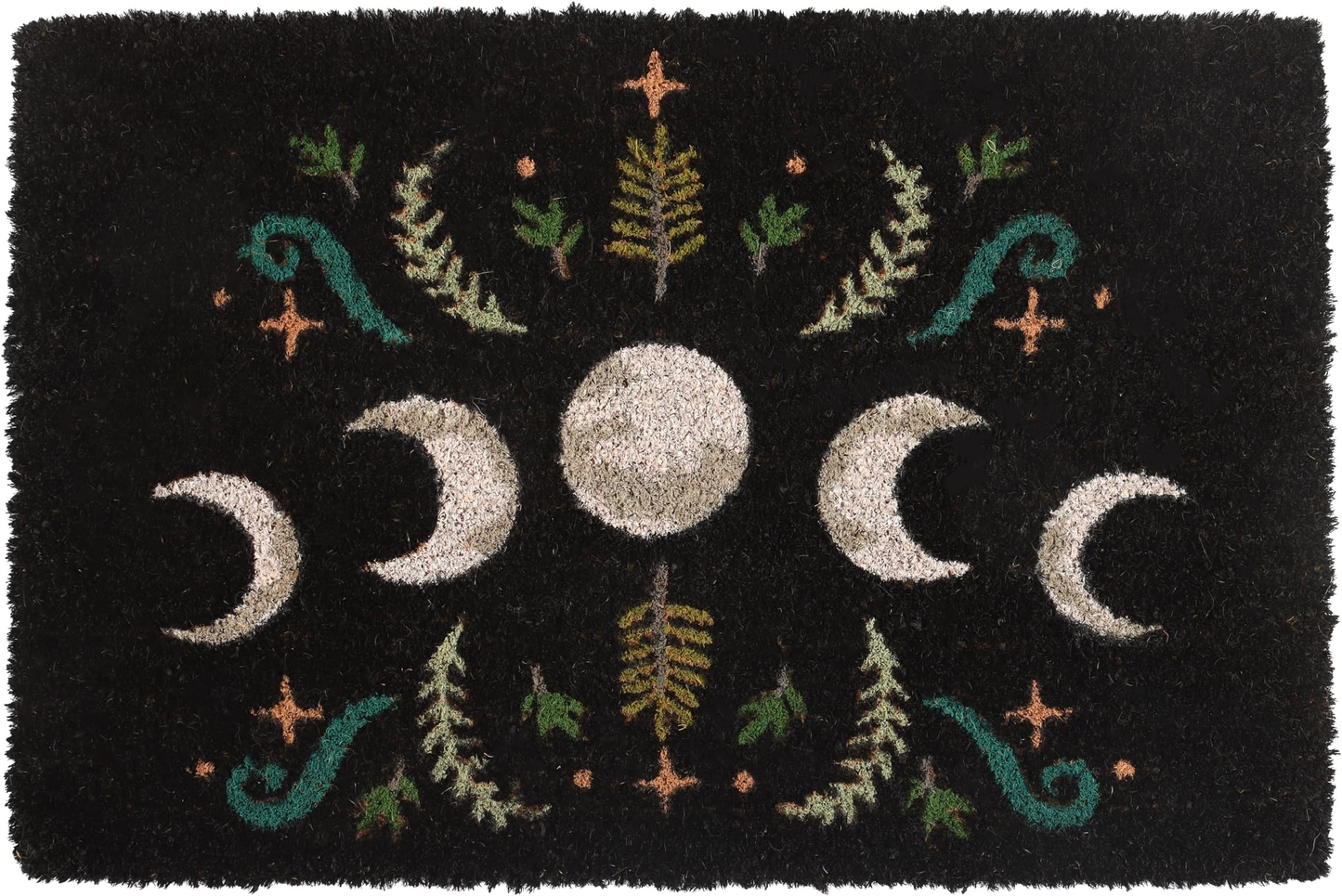 Black Dark Forest Moon Phase Doormat Door Mat Luna Nature 60x40cm