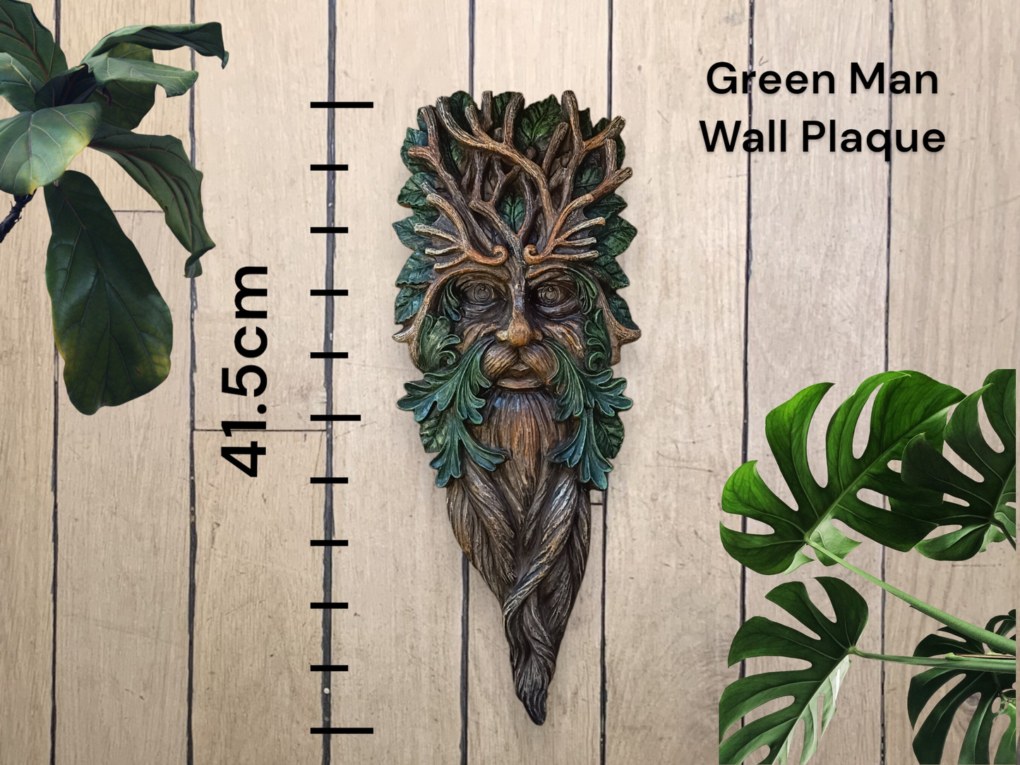 Large 42cm Green Man Tree Ent Wall Plaque Man of Woods