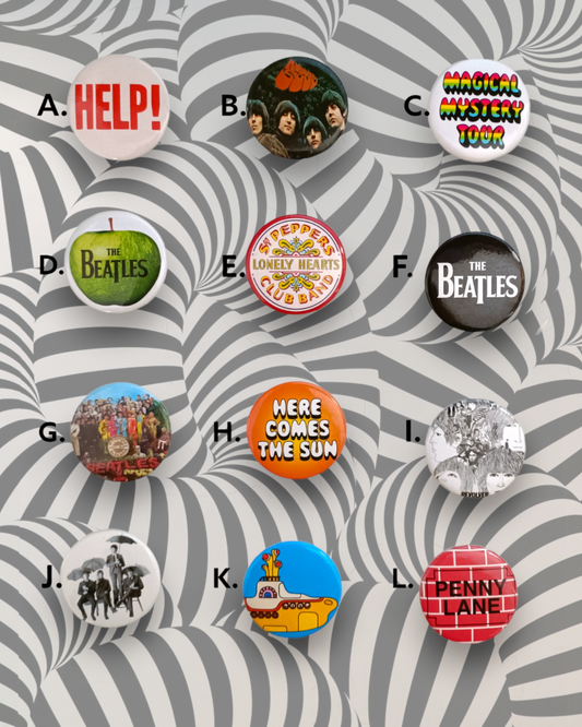 The Beatles Retro Iconic Album Pin Button Badges Collectable