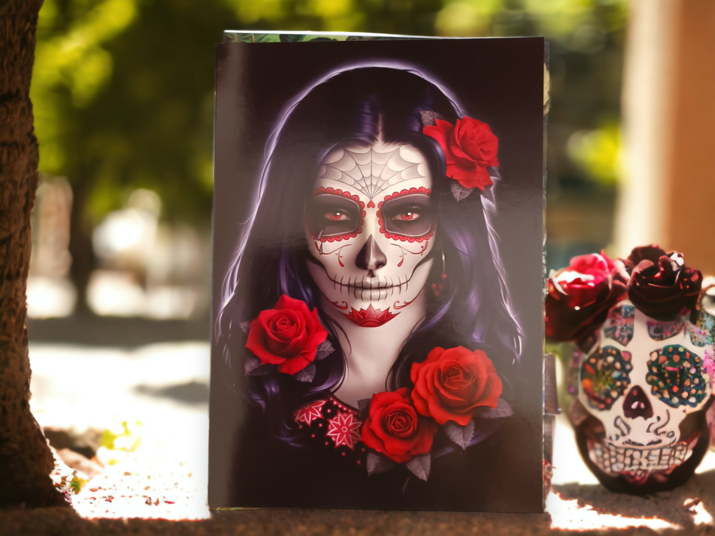 Gothic Fantasy Art Cards Blank Samhain Halloween Witch Skulls Dead De Los Muertos