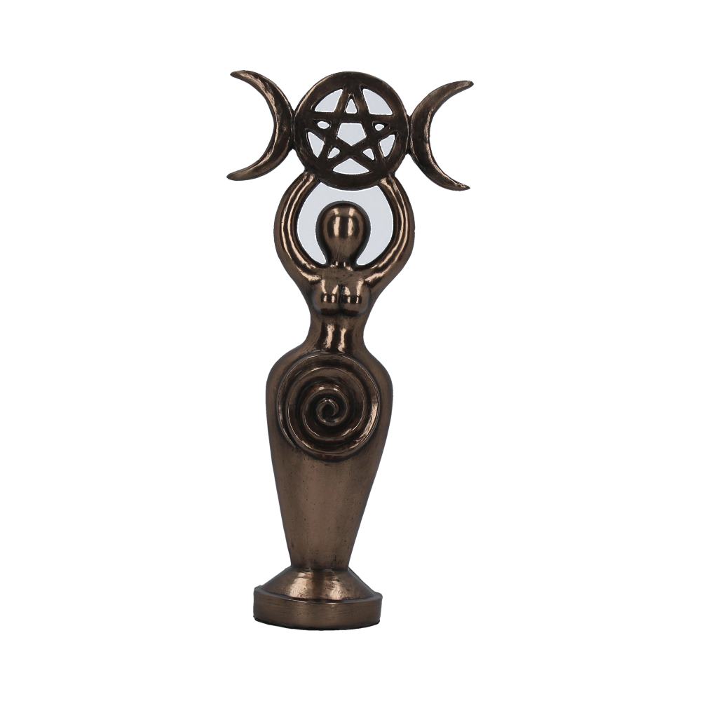 Triple Goddess Idol Statue Bronze Tone 20cm