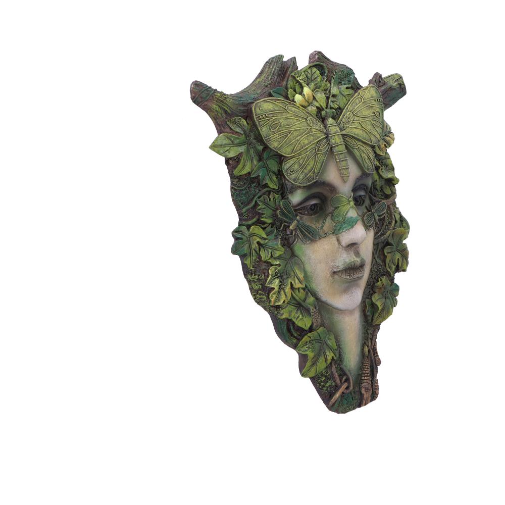 Green Lady Goddess Wall Plaque Female Nature Tree Spirit Pagan Witchy Butterfly