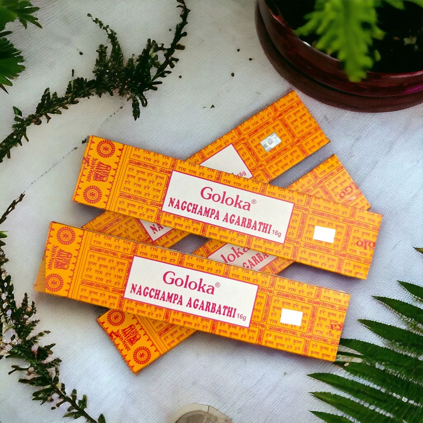 Goloka Nagchampa Agarbathi 16g Incense Sticks Fair Trade Cruelty Free