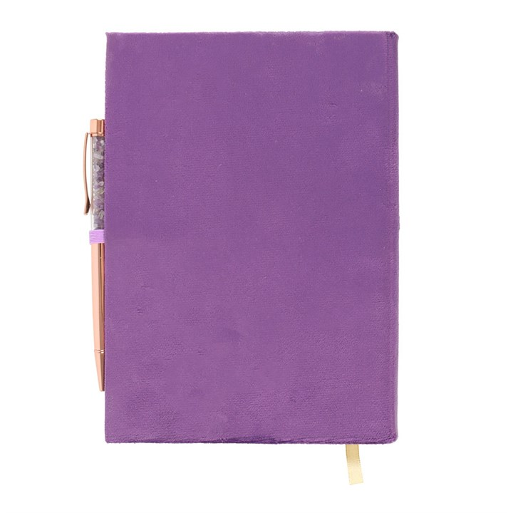 Book of Spells Journal with Amethyst Crystal Pen Witchy Gift Pagan Notebook