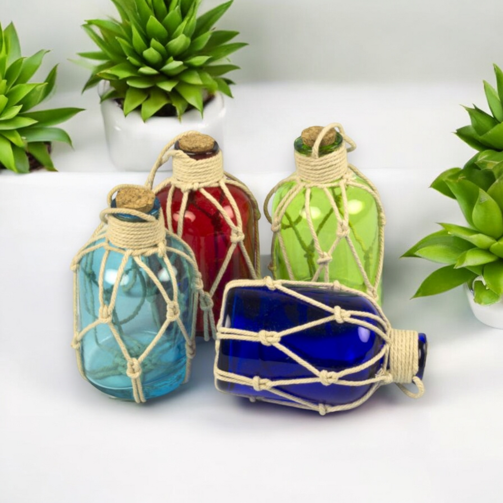 Small Coloured Glass Bottles with String – RazzmatazzNewquay