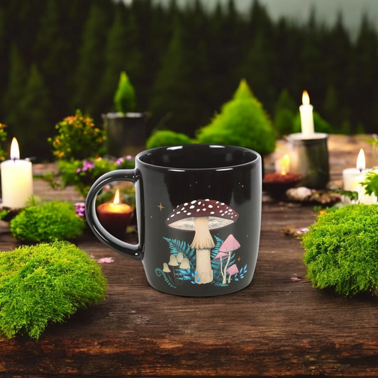 Forest Mushroom Ceramic Mug Dark Forest Cottagecore Witchy Gift Tea Coffee