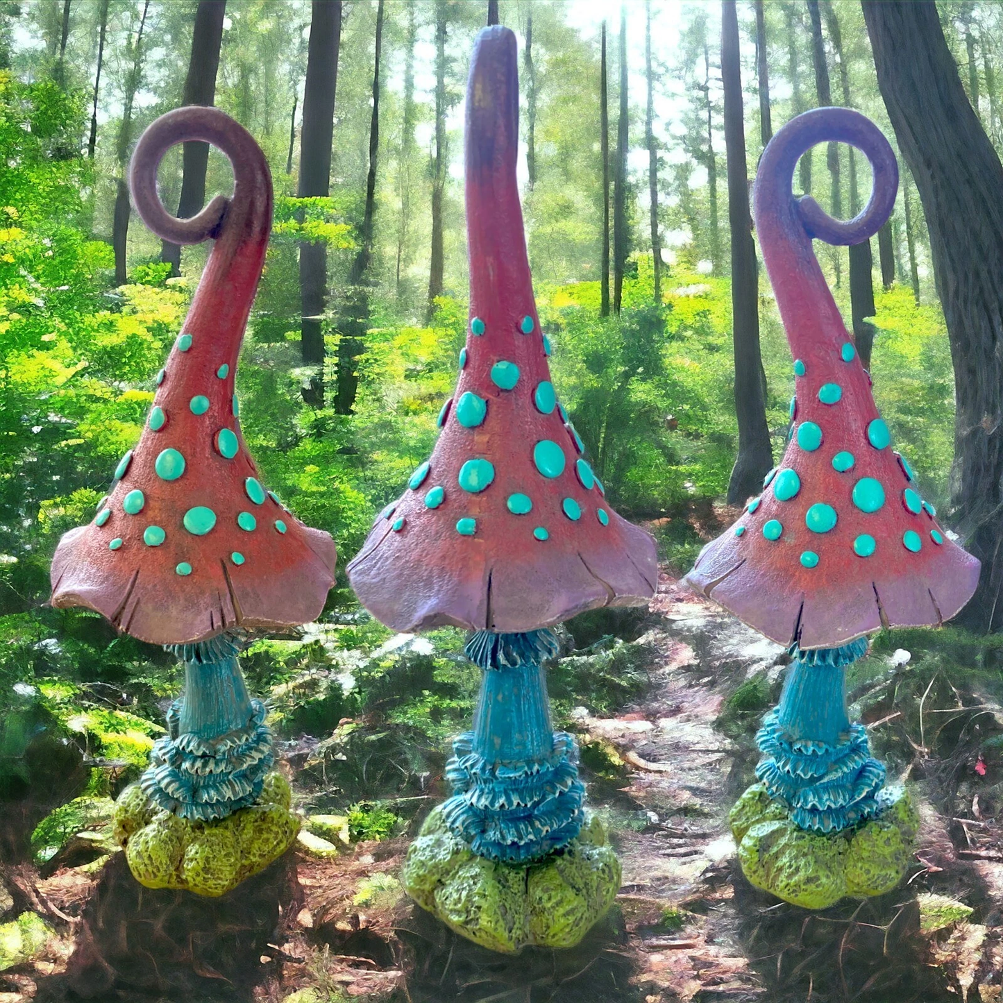 Red Mystical Toadstool Garden Ornament - Fairy Garden - Mushroom - Forager gift -