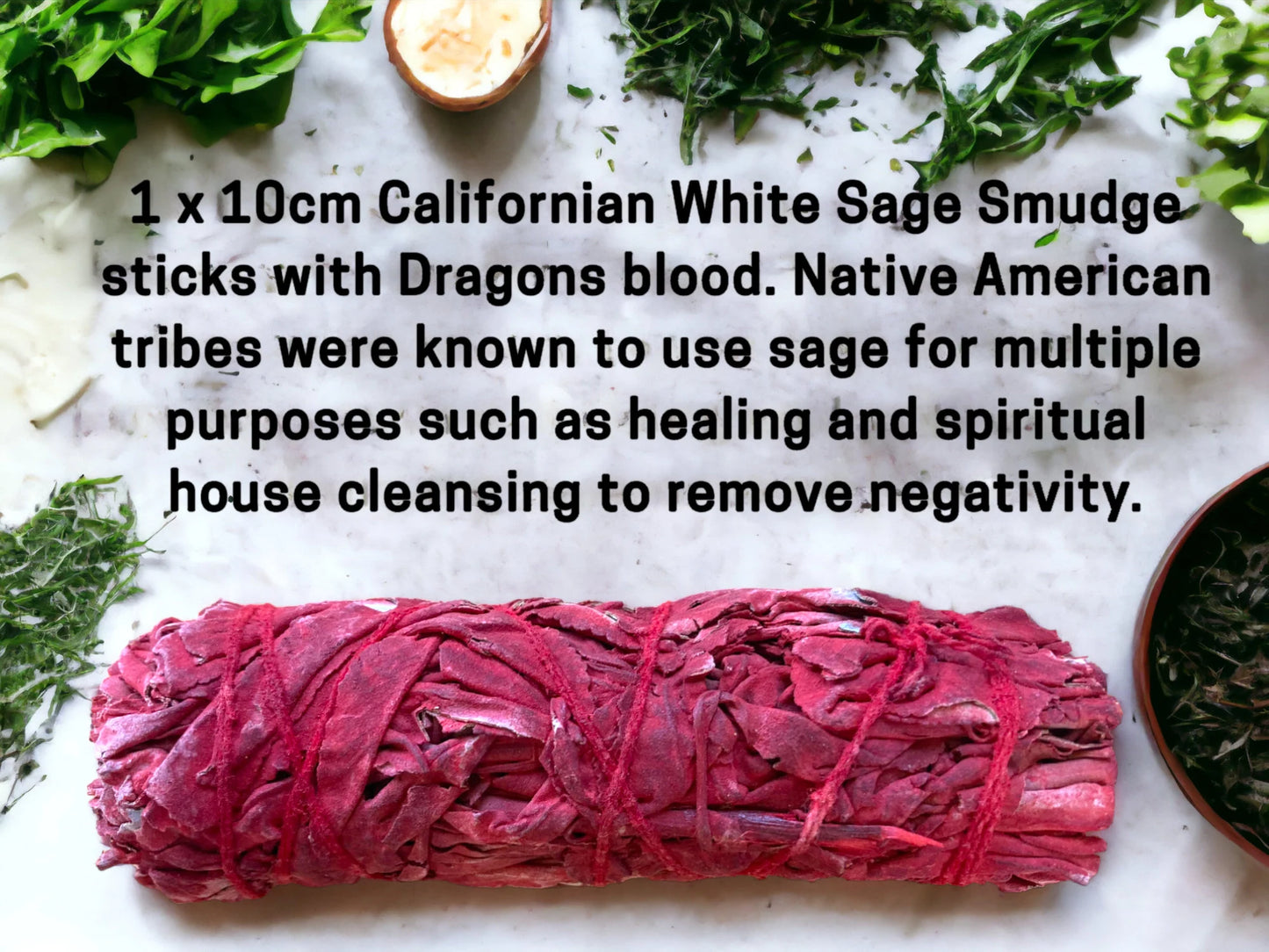 Californian White Sage with Dragons Blood smudging cleansing stick