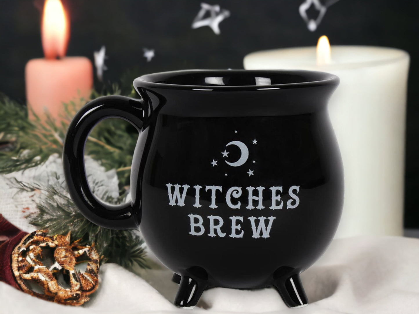 Witches Brew Teapot and Cauldron Mug Set Black 550ml Black Magic Range Witchcore