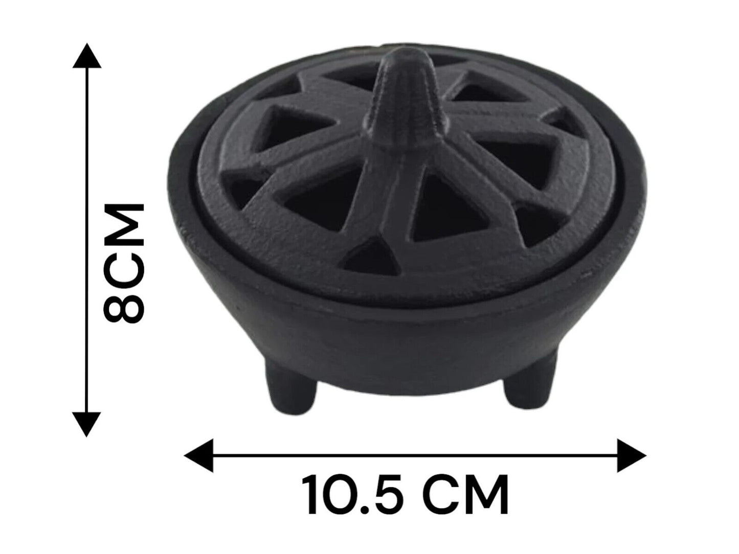 Large Cast Iron Wax Melt burner for Log Burner or loose Resin Incense & Charcoal