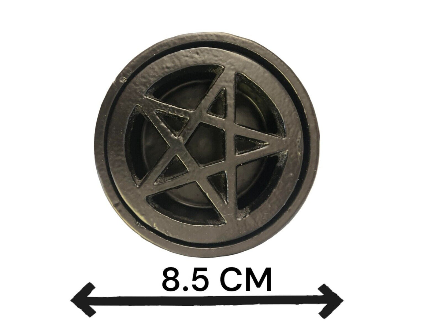 Small Cast Iron Pentagram Burner for Natural Incense, Wax Melts, Stove