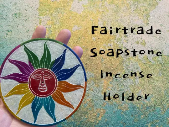 Fairtrade Soapstone Chakra Sun Boho Incense / Cone Holder