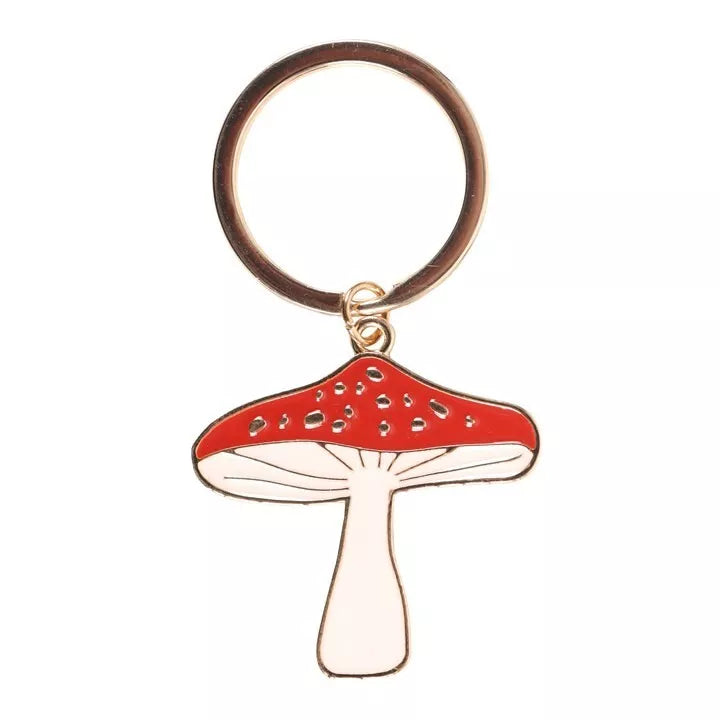 Metal Toadstool/Fly agaric lucky mushroom keyring