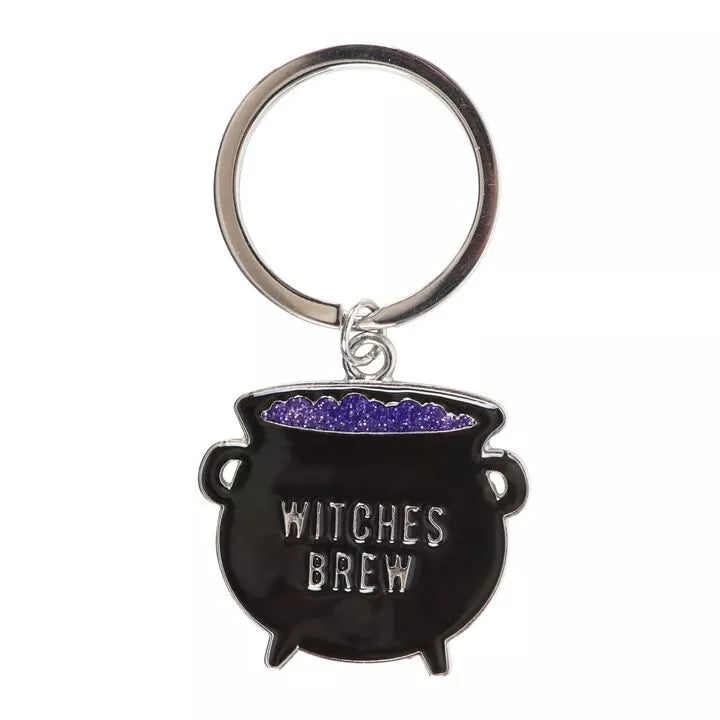 Witches Brew mini cauldron enamel witchy keyring