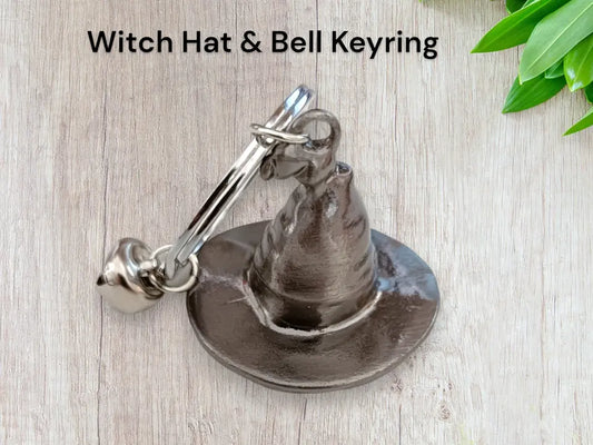 Witch Hat Keyring With Bell Lucky Charm Pagan Gift