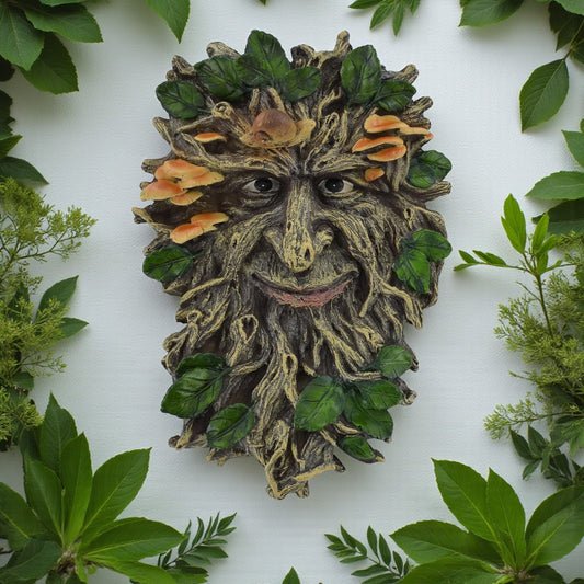 Green Man Greenman Larix Tree Ent Wall Ornament Indoor Outdoor Pagan Plaque