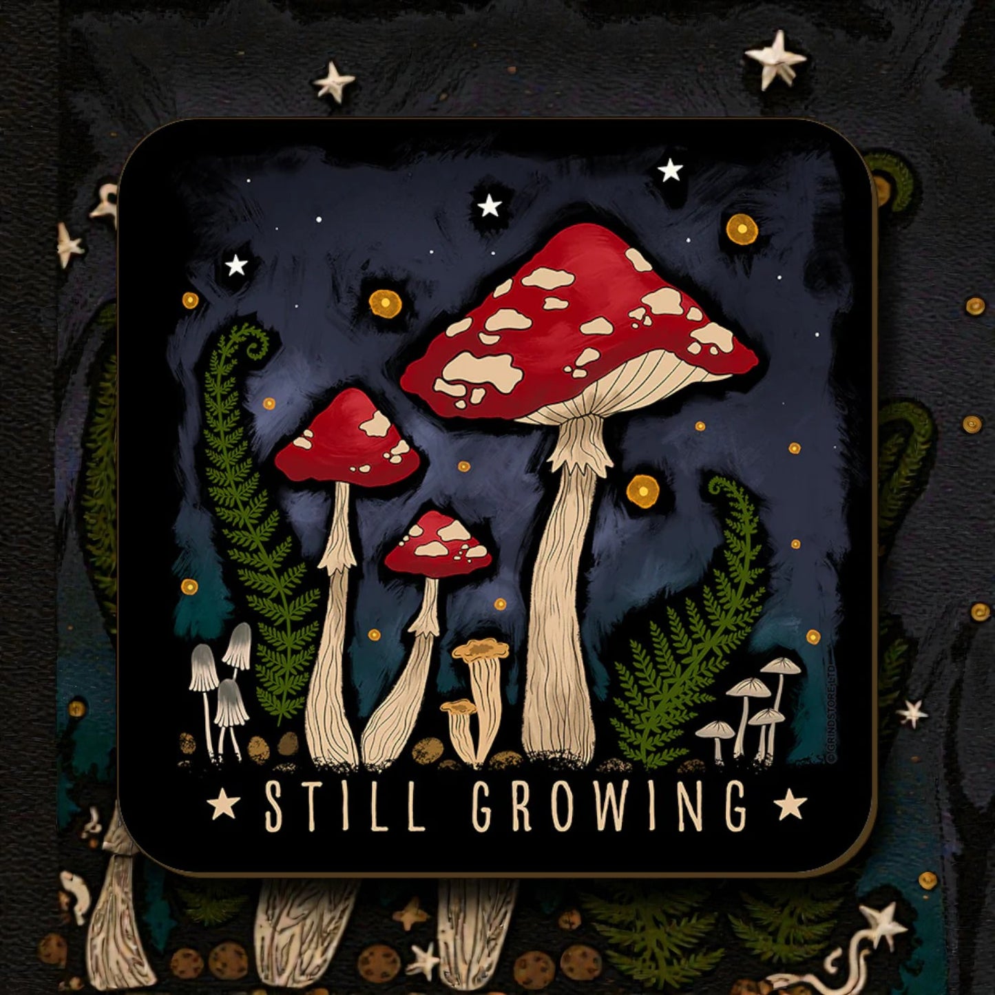Still Growing Coaster Mushroom Toadstool Nature Witchy Alternative Gift