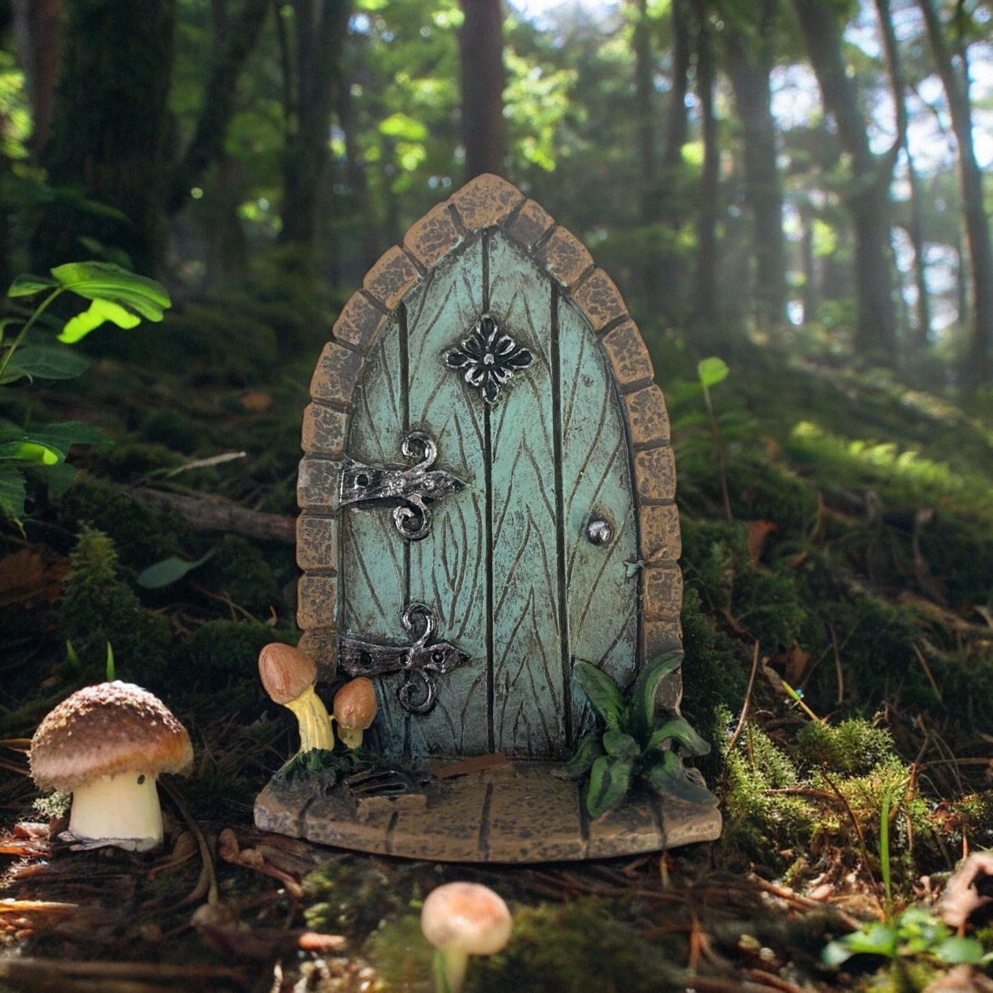 Miniature Green Hobbit Pixie Elf Fairy Door - Height 7 cm - garden decoration