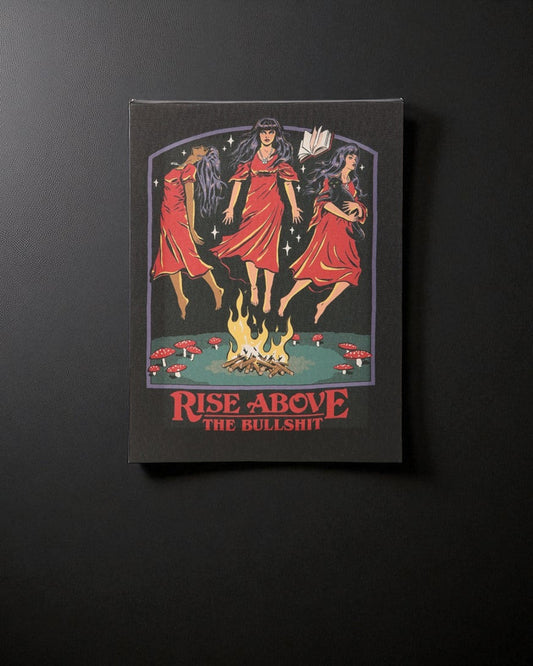 Steven Rhodes Rise Above The Bullshit Canvas Plaque Wall Hanging Pagan Witchy Alternative Gift