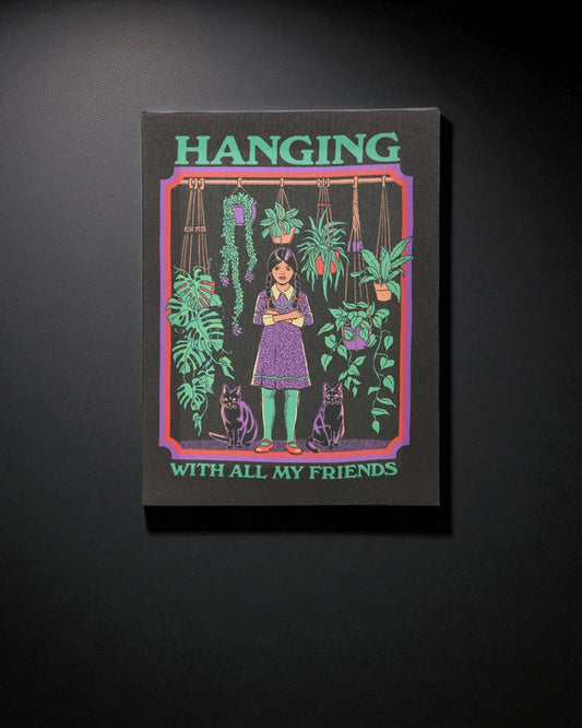 Steven Rhodes Hanging With All My Friends Canvas Plaque Witchy Alternative Gift Wall Hanging Plant Lover